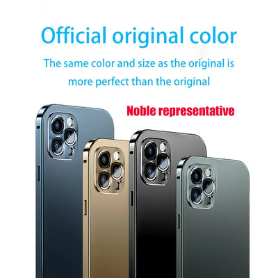 Metal Aluminium Alloy Case for iPhone 15 14 13 12 Pro Max Full Camera Lens Protective Original Color Phone Ultrathin Back Cover