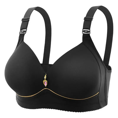 Brassiere Without Steel Ring Breathable Gathered Ladies Underwear Non-magnetic Thin Cup Glossy Obese Female Ladies Bra