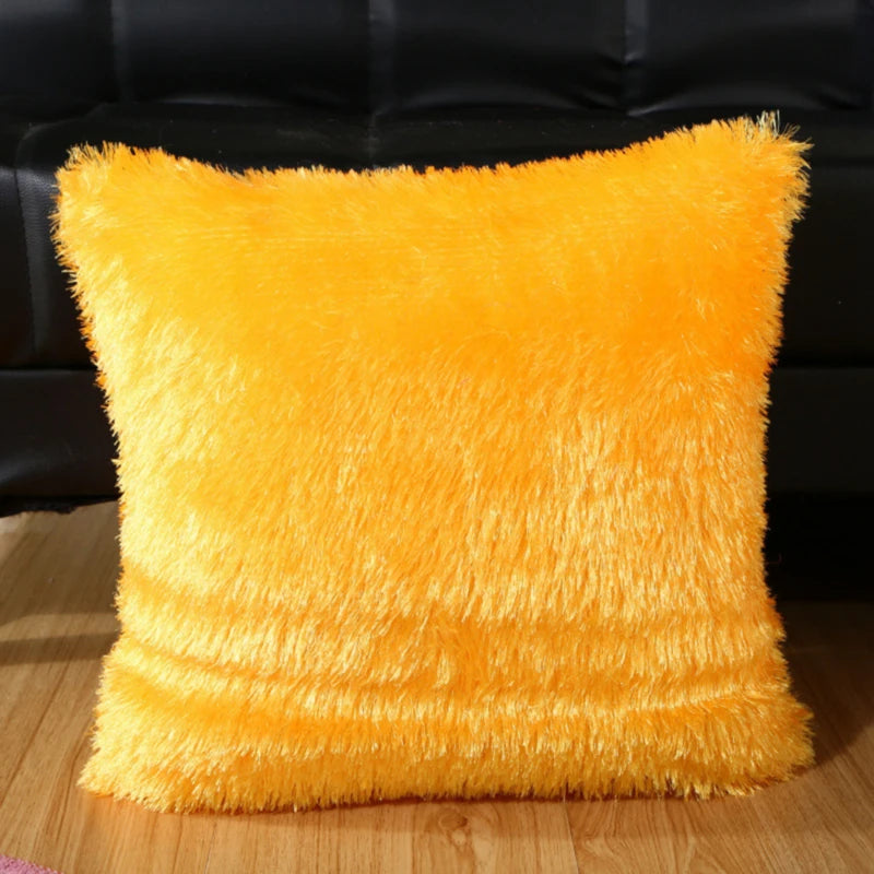 Throw Pillow cover Solid Color Short Plush Comfortable Soft Sofa Back Cushion Decoration Household Minimalism Cushion Covers