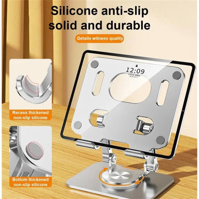 360 ° Rotating Tablet Stand Suitable For Ipad, Adjustable Folding Tablet Stand, Aluminum Phone Desktop Stand For Online Classes