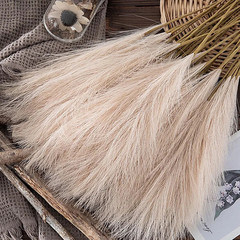 45CM 10/20PCS Fluffy Pampas Gra Decor Flower Fake Plant Reed Simulated Wedding Party Home Decoration Artificial Flowers