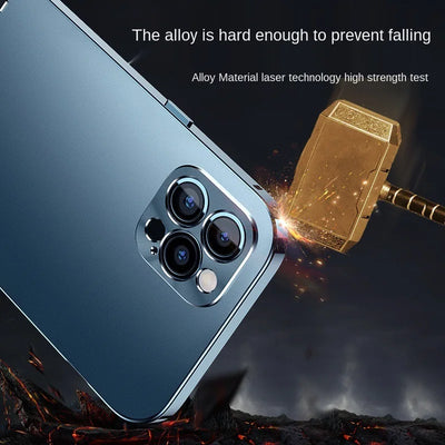 Metal Aluminium Alloy Case for iPhone 15 14 13 12 Pro Max Full Camera Lens Protective Original Color Phone Ultrathin Back Cover
