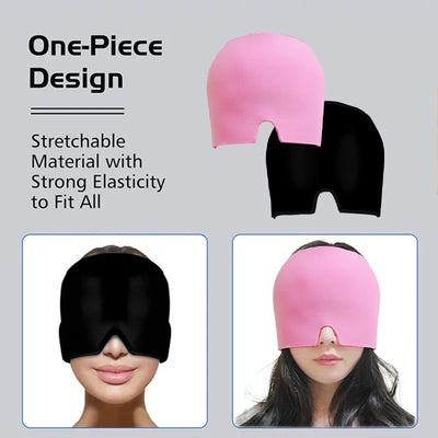 Head Massager Cap Gel Hot Cold Therapy Headache Migraine Relief Cap Stress Pressure Pain Relief Massage Hat Cold Hat Eye Mask