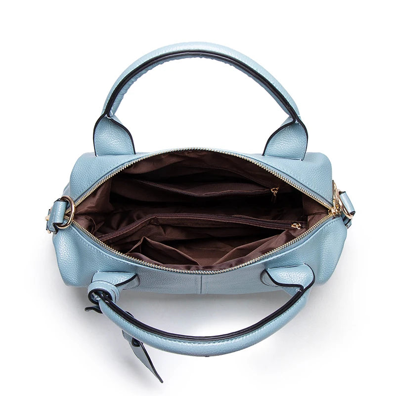 Women's Fashion and Elegant Large Capacity Oil Wax Leather Tote, Convenient Solid Artificial Leather Boston Crossbody Bag, Zipper Lock Anti-theft Commuter Bag, Double Handle Design, Adjustable Shoulder Strap, Professional Women's Briefcase, Box Bag, Dinne
