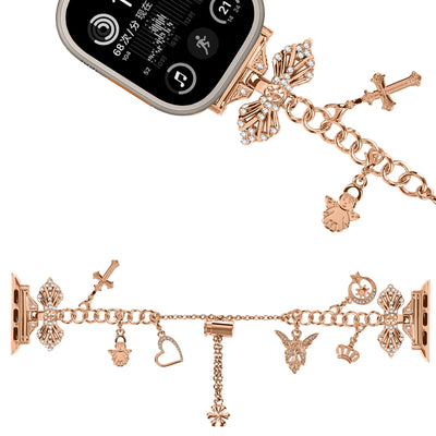 Women Stainless Steel For Apple Watch Band Ultra 49/46/45/44/42/41/40/38mm Diamond  Bracelet  IWatch Series10 9 8 7 SE 6 5 Strap