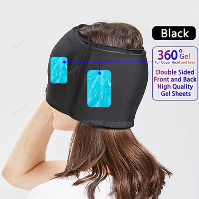 Head Massager Cap Gel Hot Cold Therapy Headache Migraine Relief Cap Stress Pressure Pain Relief Massage Hat Cold Hat Eye Mask