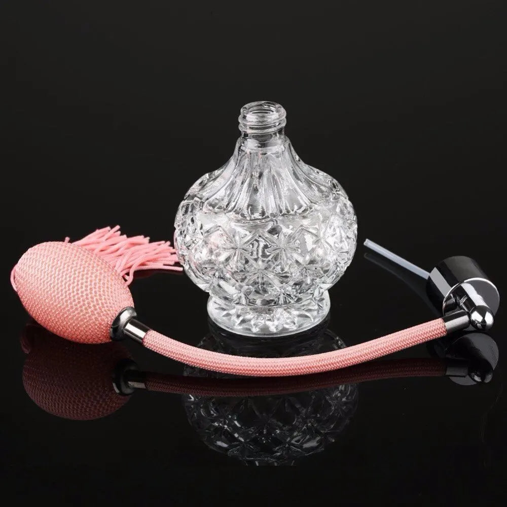 80ml Vintage Crystal Perfume Refill Bottle Yellow/Pink/Purple/Black Long / Short Spray Atomizer Refillable Parfume Bottles 18mm