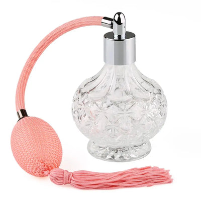 80ml Vintage Crystal Perfume Refill Bottle Yellow/Pink/Purple/Black Long / Short Spray Atomizer Refillable Parfume Bottles 18mm