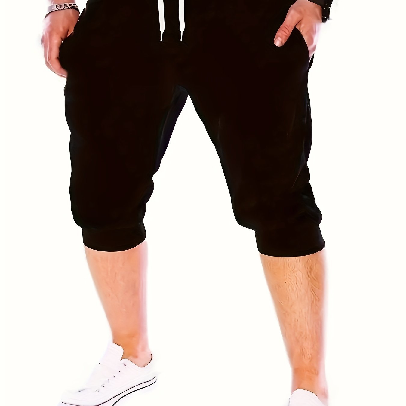 Men's Casual Basics Shorts, Chic All Match Capri Pants For Summer Fitness Running