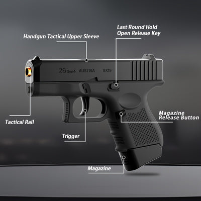 G26 New Toy Gun Soft Bullet Gun Pistol [Upgraded Version Of The Continuous Hair] Empty Hanging, Continuous Hair For A Single Shell Throwing, Toy Foam Shockwave, Outdoor Sports Shooting Games