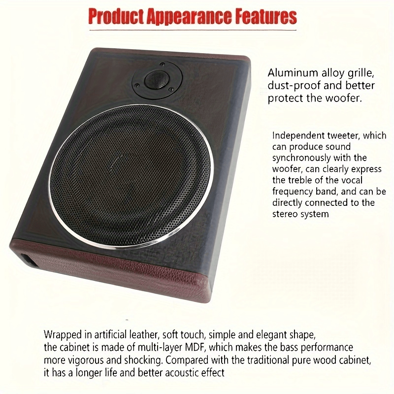 10 Inch 600 Car Audio Slim Under-Seat Subwoofer High Power Car Active Sub Bass Speaker Kit with Treble Function Built-in Power Amplifier for Car Truck SUV RV, Without Battery