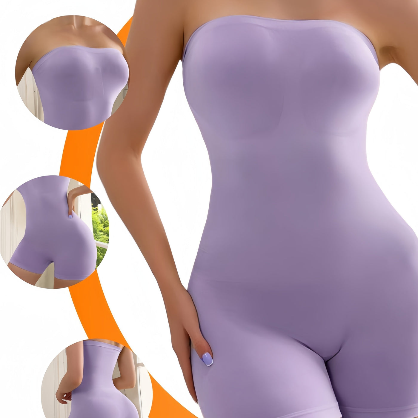 Strapless Shapewear Bodysuit For Women Tummy Control Full Body Shaper Bodysuit Under Dresses Seamless