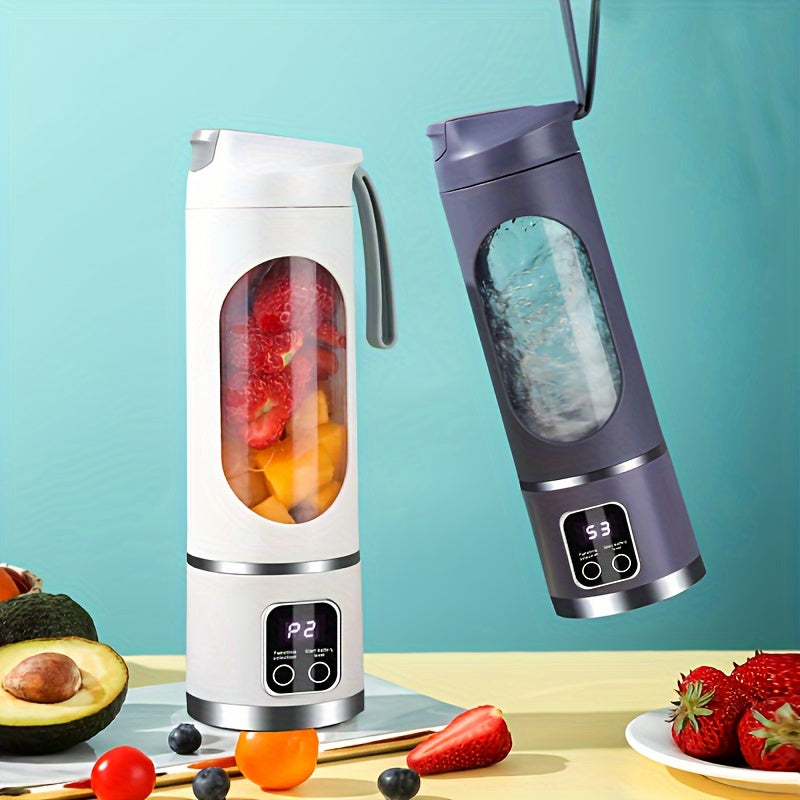 Mini Juice Blender, Portable Electric Usb Rechargeable Travel Blender, Three Modes, Digital Display, 12 Blades, Easy To Clean