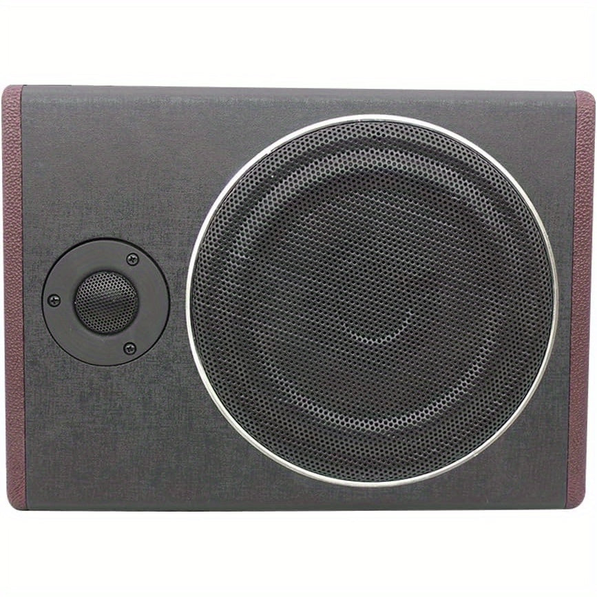 10 Inch 600 Car Audio Slim Under-Seat Subwoofer High Power Car Active Sub Bass Speaker Kit with Treble Function Built-in Power Amplifier for Car Truck SUV RV, Without Battery