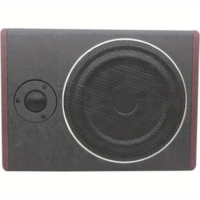 10 Inch 600 Car Audio Slim Under-Seat Subwoofer High Power Car Active Sub Bass Speaker Kit with Treble Function Built-in Power Amplifier for Car Truck SUV RV, Without Battery