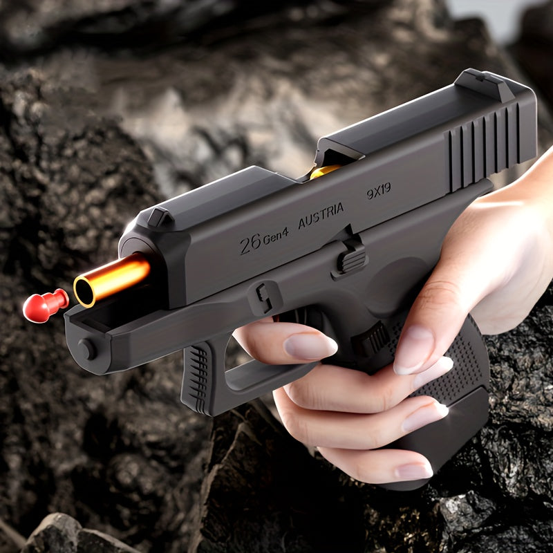 G26 New Toy Gun Soft Bullet Gun Pistol [Upgraded Version Of The Continuous Hair] Empty Hanging, Continuous Hair For A Single Shell Throwing, Toy Foam Shockwave, Outdoor Sports Shooting Games