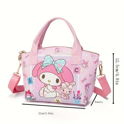 [Customer Favorite] Sanrio Hello Kitty & Friends Crossbody Tote - Cute Cartoon Design, Faux Leather, Perfect for Daily Commute, Christmas, Halloween, Birthday Gifts