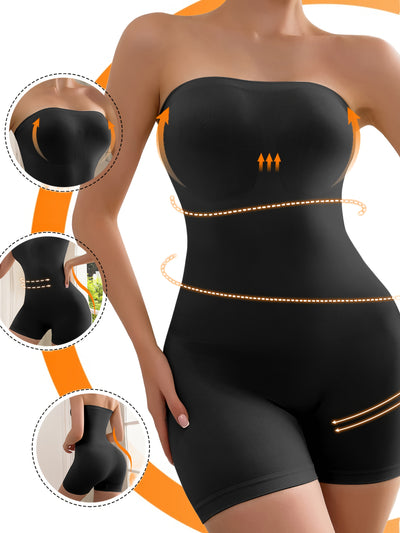 Strapless Shapewear Bodysuit For Women Tummy Control Full Body Shaper Bodysuit Under Dresses Seamless