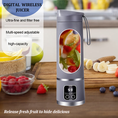 Mini Juice Blender, Portable Electric Usb Rechargeable Travel Blender, Three Modes, Digital Display, 12 Blades, Easy To Clean