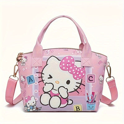 [Customer Favorite] Sanrio Hello Kitty & Friends Crossbody Tote - Cute Cartoon Design, Faux Leather, Perfect for Daily Commute, Christmas, Halloween, Birthday Gifts