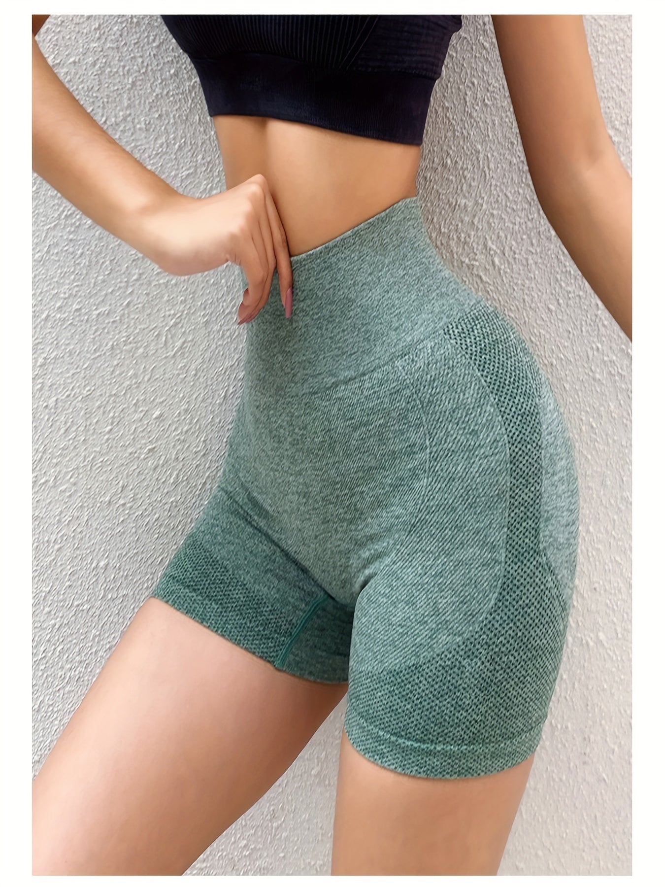 [Breathable Seamless Knit Shorts] Sculpting Silhouette, Women's 4pcs High-Waist Athletic Shorts - Breathable, Seamless Knit for Yoga & Gym Workouts, Comfort Fit, All-Season Wear