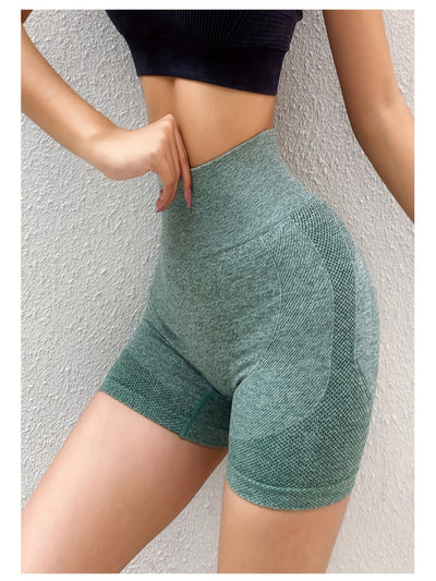 [Breathable Seamless Knit Shorts] Sculpting Silhouette, Women's 4pcs High-Waist Athletic Shorts - Breathable, Seamless Knit for Yoga & Gym Workouts, Comfort Fit, All-Season Wear
